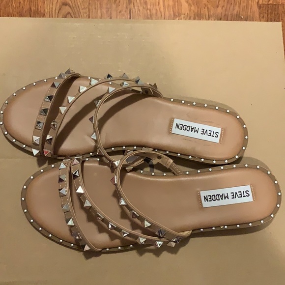 Steve Madden Studded Sandals- Tan - Picture 2 of 4